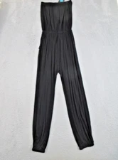 Piko Jumpsuit Women L Black Bandeau Bamboo Eco Lounge Soft Comfort Chic Neutral
