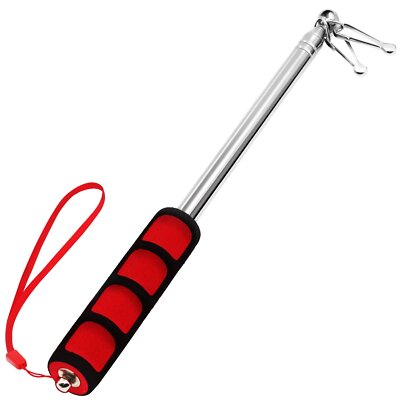 5 Feet Red Telescopic Handheld Flagpole Portable Flagpole Pointer Banner Pole