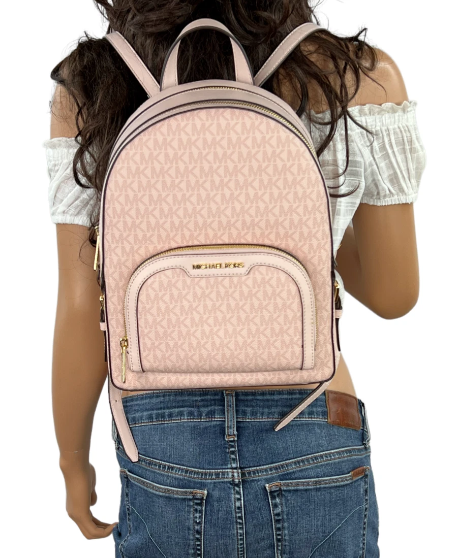 Michael Kors Bags | Michael Kors Jaycee Medium Zip Packed Backpack Light Powder Blush | Color: Gold/Pink | Size: Os | Walletsandbags's Closet