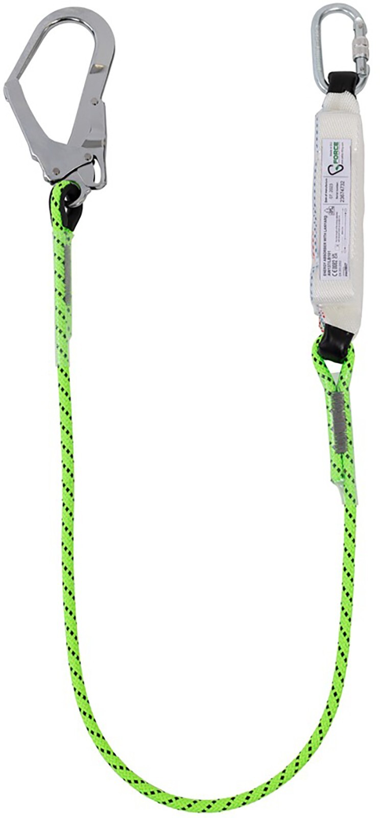 G-Force Single Leg Shock Absorbing Lanyard 1.75mtr Scaffold Hook 137kg