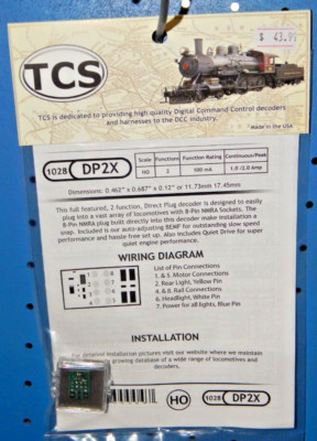 TCS #1028 DP2X HO DCC Decoder for locomotives with 8-pin sockets NEW | eBay