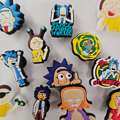 Rick and Morty 12pc Shoe Charms Adult Cartoon Rubber Decoration Pins