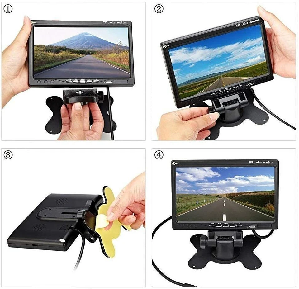 7'' TFT LCD Screen Monitor with Remote 2ch Av in 12-24v For Backup Camera - Image 2 of 4