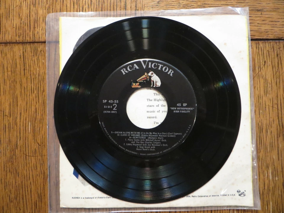 Perry Como & His Friends - 1959 - RCA Victor SP-45-55 7" 6-Song EP VG/VG+ - Image 3 of 4