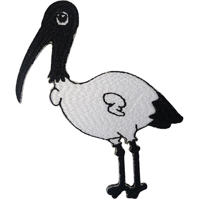 Australisch weiß Ibis Vogel Aufnäher Aufbügeln Nähen Kleidung Tier bestickt Abzeichen