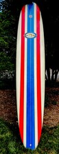 Robert August Signed 10’ What I Ride Surfboard Red/White/Blue