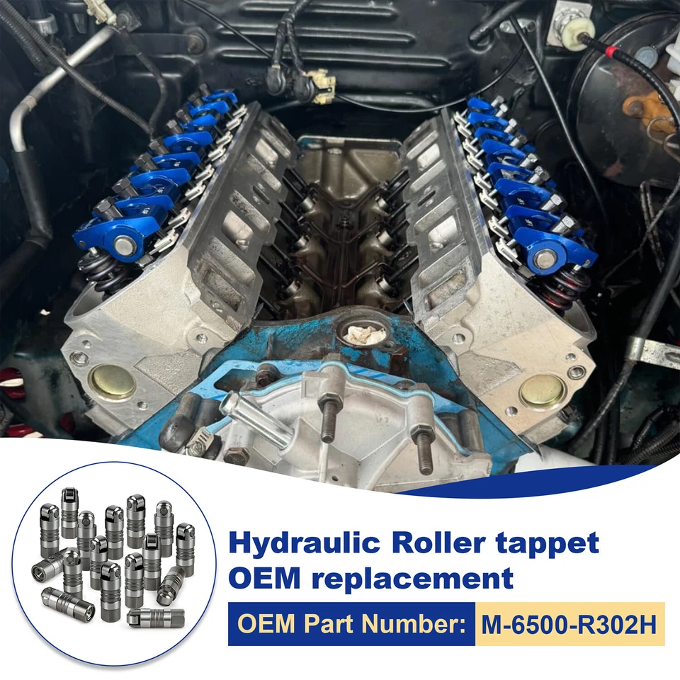 Upgraded M-6500-R302H Hydraulic Roller Lifters for Ford 5.0L Mustang (1984-1995) - Изображение 2 из 4