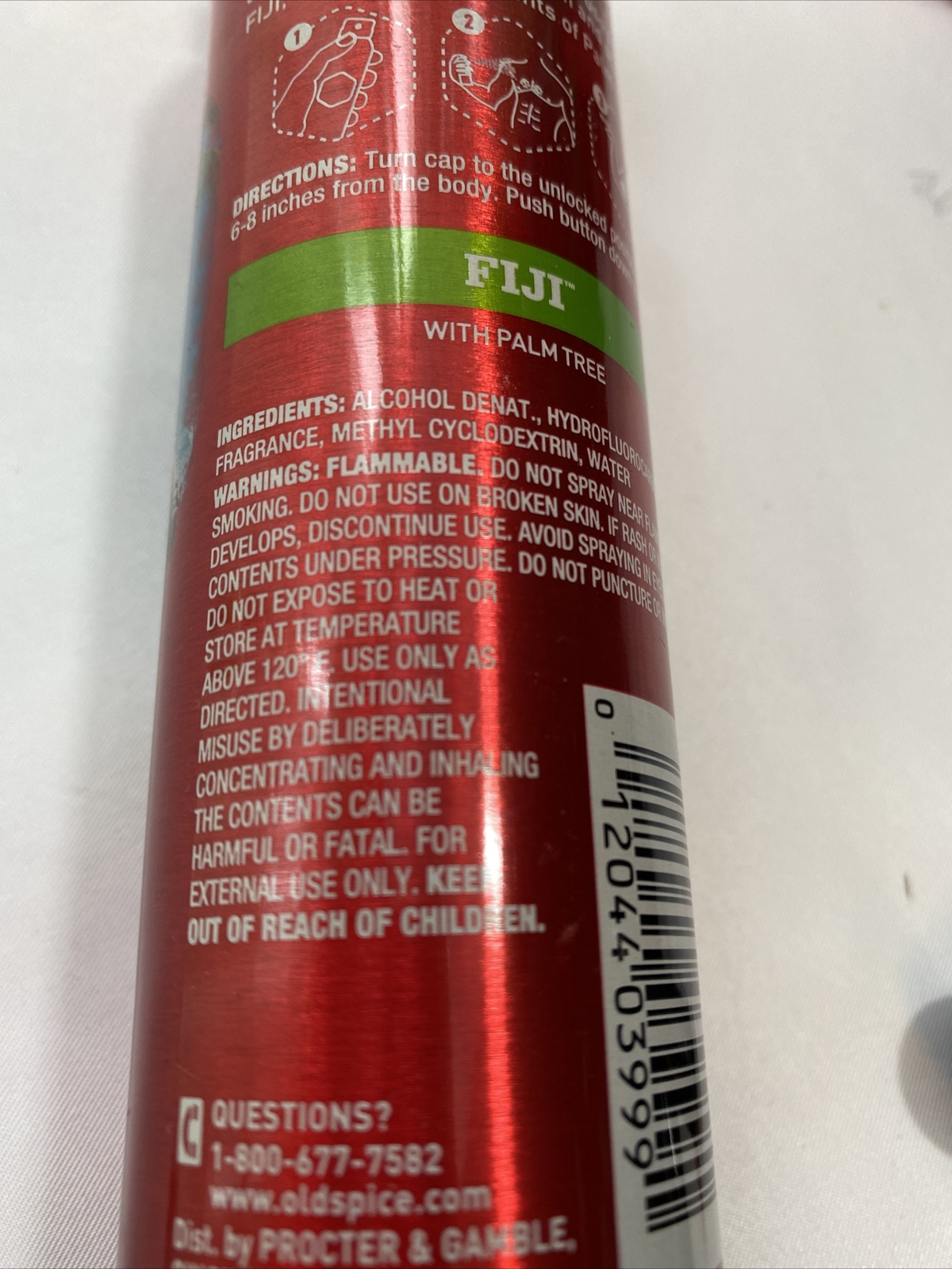 Old Spice Refresh Body Spray  Fiji w/ Palm Tree 3.75 oz (2)