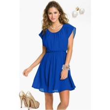 Urban Outfitters x Lush Sleeveless Royal Blue Cinched Waist Dress
