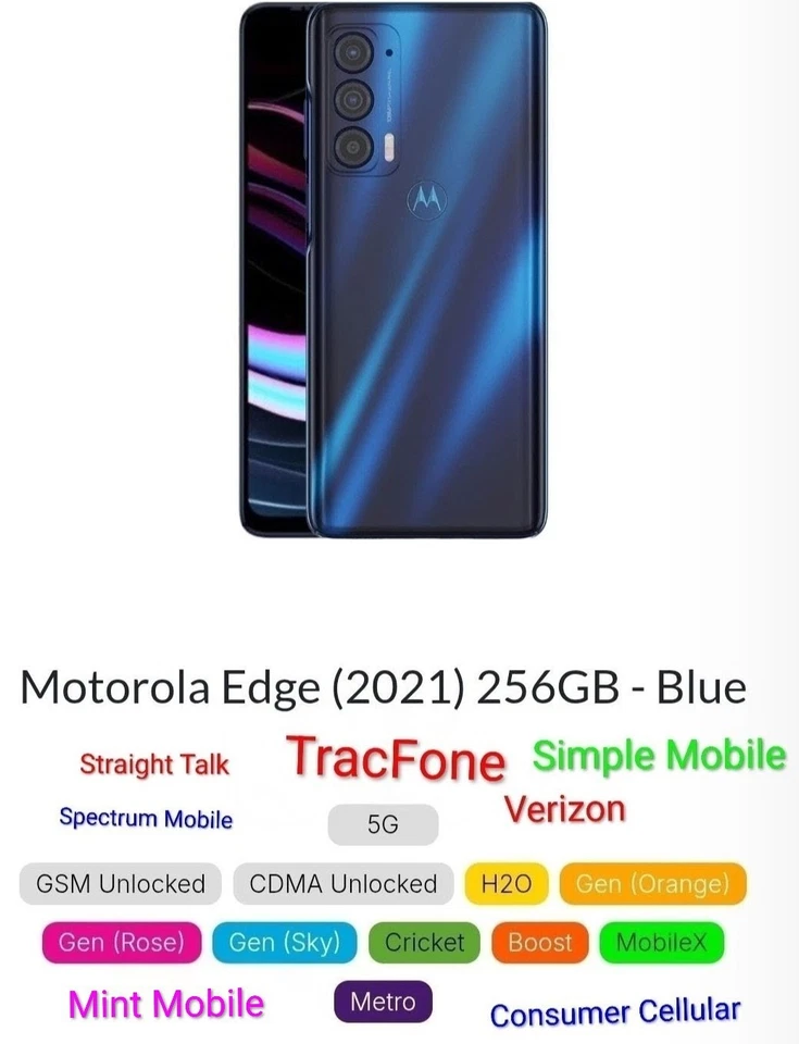 Motorola Edge 5G UW 256GB CDMA-GSM UNLOCKED VERIZON/T-MOBILE/AT&T/TracFone - Image 4 of 4