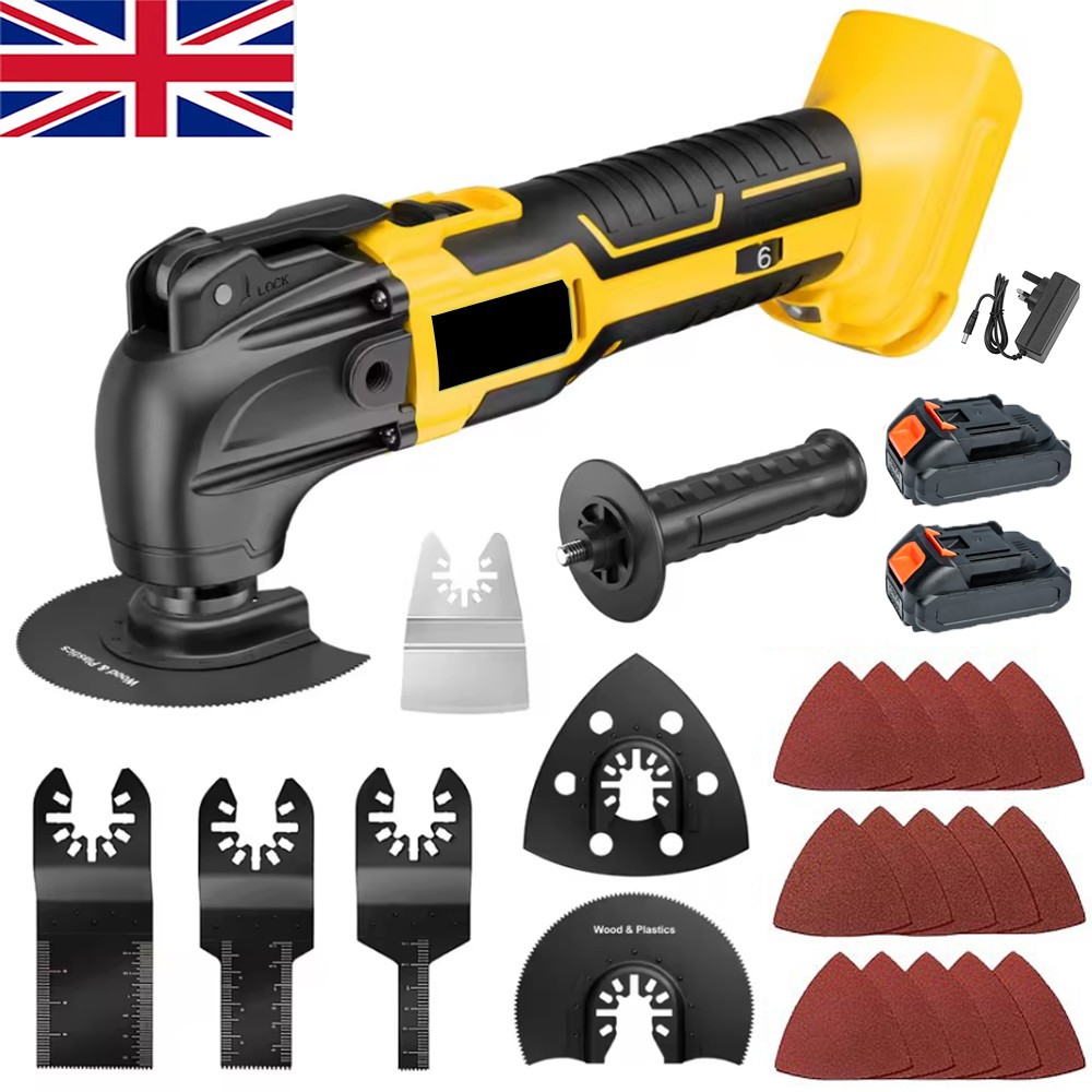 21V Oscillating Multi Tool Cordless Sander Scraper Saw 6 Speeds With 2 Batteries