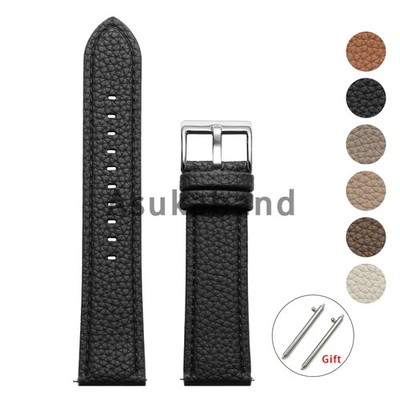 For Huawei Watch GT5/GT4/GT3 Lychee Pattern Leather Watch Strap Watch Band 22mm