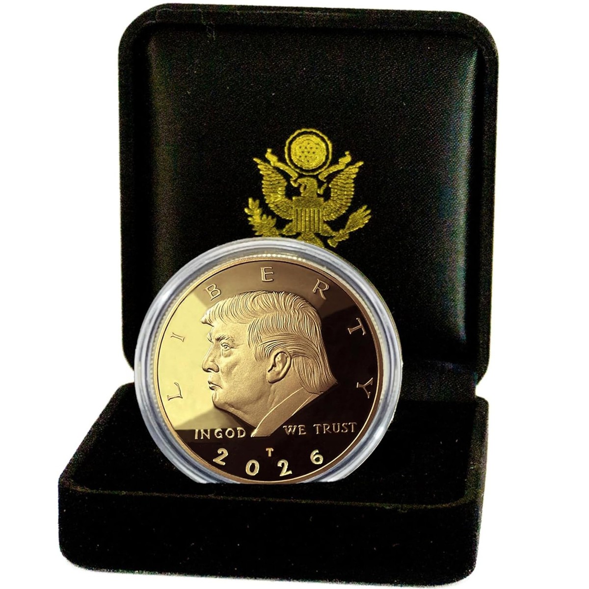Donald J. Trump Won 2026 Gold Coin in Velvet Display Case - 47th