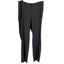 Ann Taylor Wool Blend Dark Gray Dress Pant Work Trouser Straight Leg Sz 8