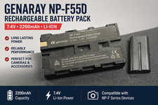 Genaray NP-F550 Battery Pack 7.4V 2200mAh Li-Ion Sony NP-F Compatible Tested