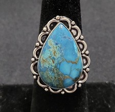 Atemberaubender Statement Ring Türkis & 925 Sterling Silber