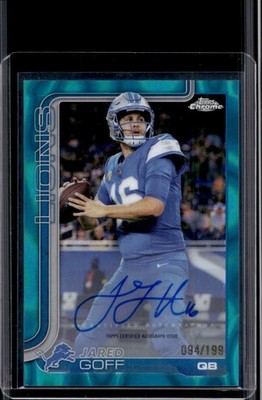 2025 Topps Chrome - Jared Goff - Lions - Aqua Lava Refractor Auto - /199