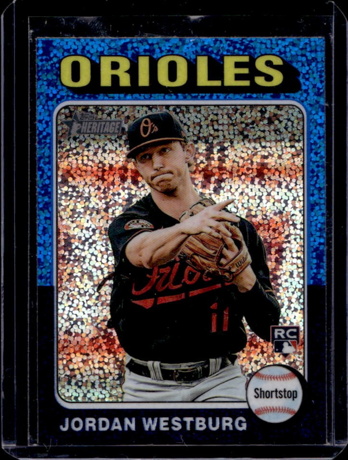 2024 Topps Heritage Jordan Westburg Chrome RC Blue Sparkle Refractor Rookie #229