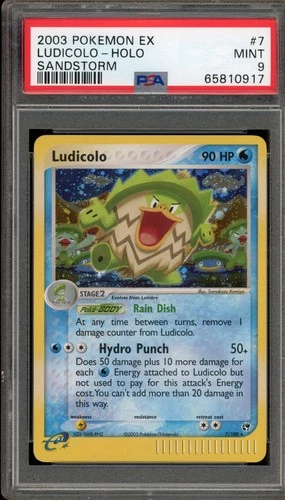 Pokemon Ludicolo EX Sandstorm Holo Rare #7 PSA 9 Mint