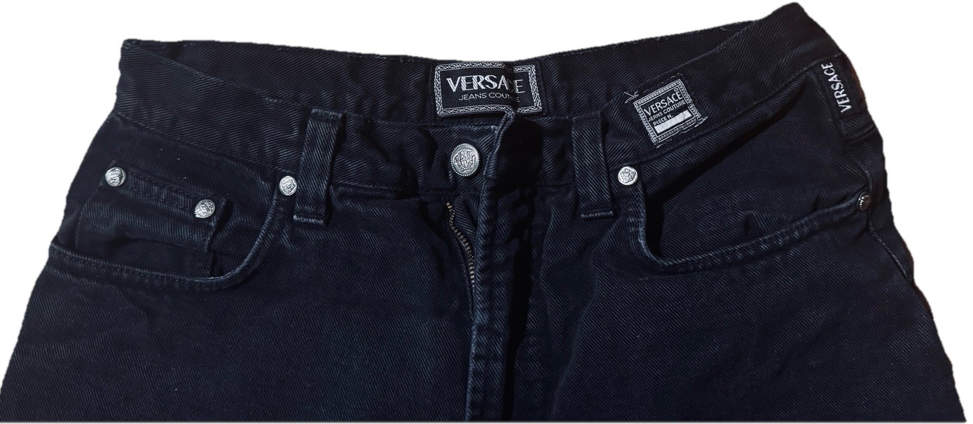 Versace Jeans Couture Men's Black Denim Jeans Size 28 Waist Regular, Seams 30 thumbnail 6