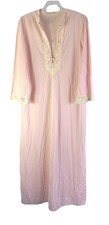 Vintage 70s Sheer Nylon Lace Gown Slip Negligee Pajamas Small Romantic Dainty