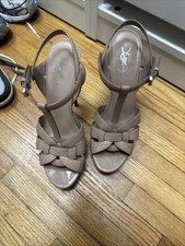 YVES SAINT LAURENT Tribute Nude Leather Platf...
