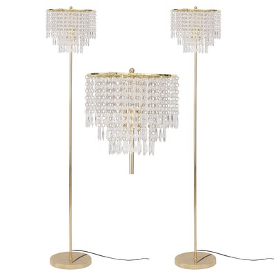 Paar moderne Gold Acryl Kristall Schmuck Stehlampe Stehleuchte