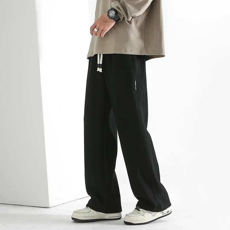 Loose Fit Joggers for Men Straight Wide Leg Pants Casual Drawstring Trousers Men