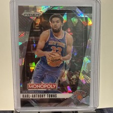 2024-25 Panini Prizm NBA Monopoly Karl Anthony Towns White Cracked Ice SP Knicks