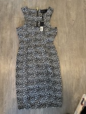 NWT Kardashian Collection Womens Size S Sheath Dress Black/White Sleeveless