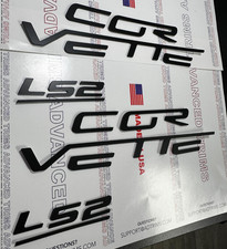 X2 05-2007 C6 Corvette Ls2 Engine Fuel Rail Cover Gloss Black Letters Not Vinyl