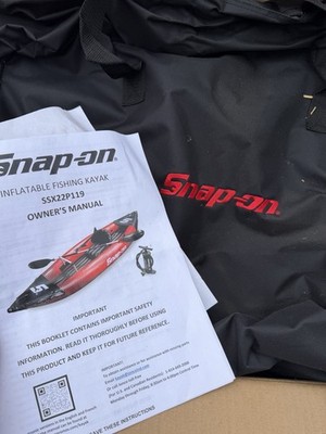 Snap On Tools Inflatable Blow Up Kayak Fishing Kayak w/ Carrying Case & Pump