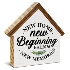 2026 Housewarming Gifts, New Home Gift Ideas, New Beginnings House Shaped Woo...