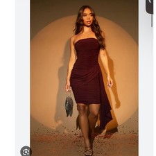 Fashion Nova Purple Strapless Bodycon Dress Size L NWT Sexy Party Club Vampy