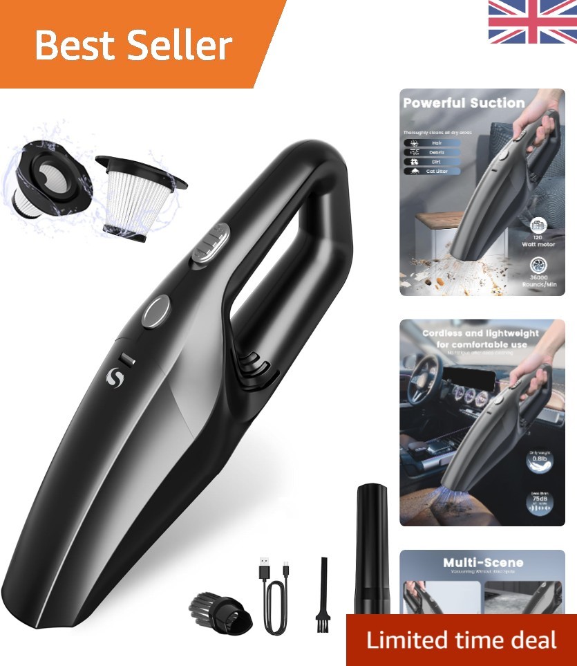 Powerful Cordless Handheld Vacuum with HEPA Filter - Lightweight & Portable