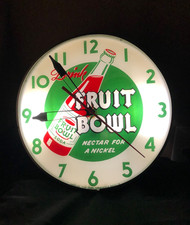FRUIT BOWL SODA Diner Clock 1948 Clock & Lights work. *Extremely Rare* ORIGINAL