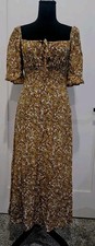 NEW WOMENS 8 *FAITHFULL THE BRAND* ANTROPOLOGIE YELLOW PAISLEY DRESS