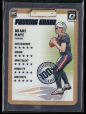 Drake Maye 2024 Donruss Optic Passing Grade #4 New England Patriots