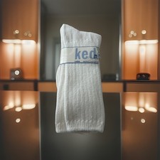 VTG Ladies Socks Keds Orlon Acrylic White Crew Made In USA Sock Size 9-11