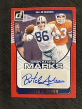 2024 Donruss #SMA-BJO Butch Johnson Signature Marks Red /5 Dallas