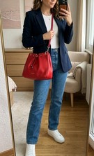 Elegante Tom & Eva Paris Beuteltasche Italienisches Design in rot