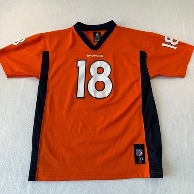 NFL Team Apparel Denver Broncos Peyton Manning 18 Youth XL Orange Jersey