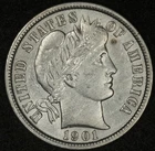 1901 BARBER DIME XF DETAILS