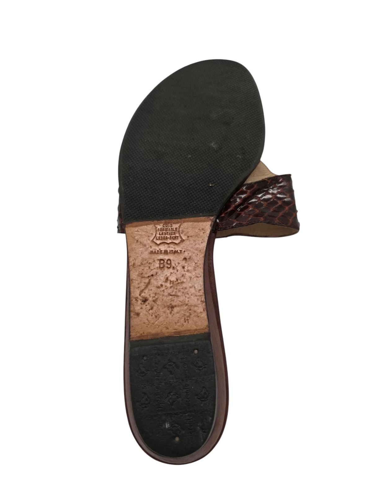 Vintage Bottega Veneta Brown Python Snakeskin Tho… - image 4