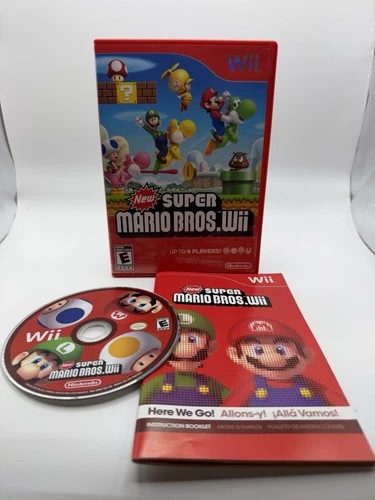 Nintendo New Super Mario Bros. Wii, Multiplayer, Wth Manual TESTED