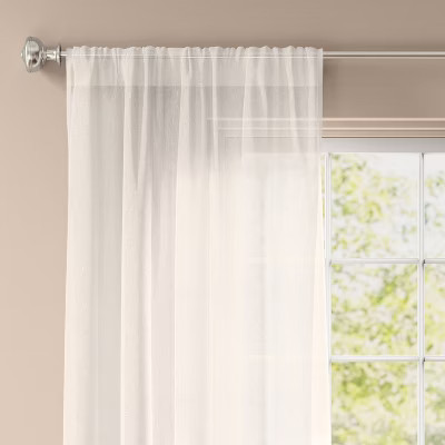 54x108 Light Filtering Textural Sheer Curtain Panel Ivory - Threshold 2890₽