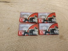  4 NEW Maxell UR60 Audio Cassette Tapes - 60 Minute, Normal Bias ALL SEALED