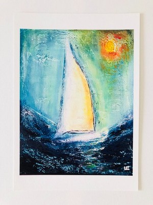 Limitierte Auflage Giclée Kunstdruck UNGERAHMT Abstrakt Meereslandschaft zeitgenössisches Kunstwerk