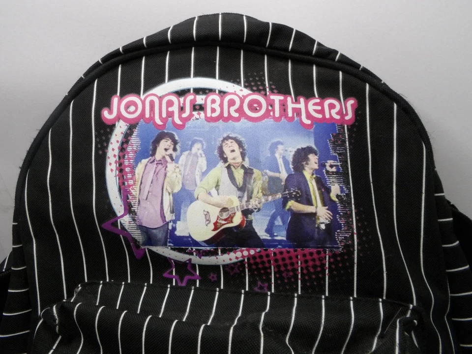 Y2K / Vintage 2000s Disney Jonas Brothers Black Backpack with Stars and Stripes - Image 2 of 4