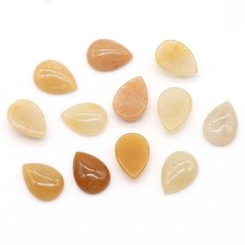 30pcs 13x18mm Natural Yellow Jade Stone Teardrop CAB CABOCHON DIY Jewelry Making